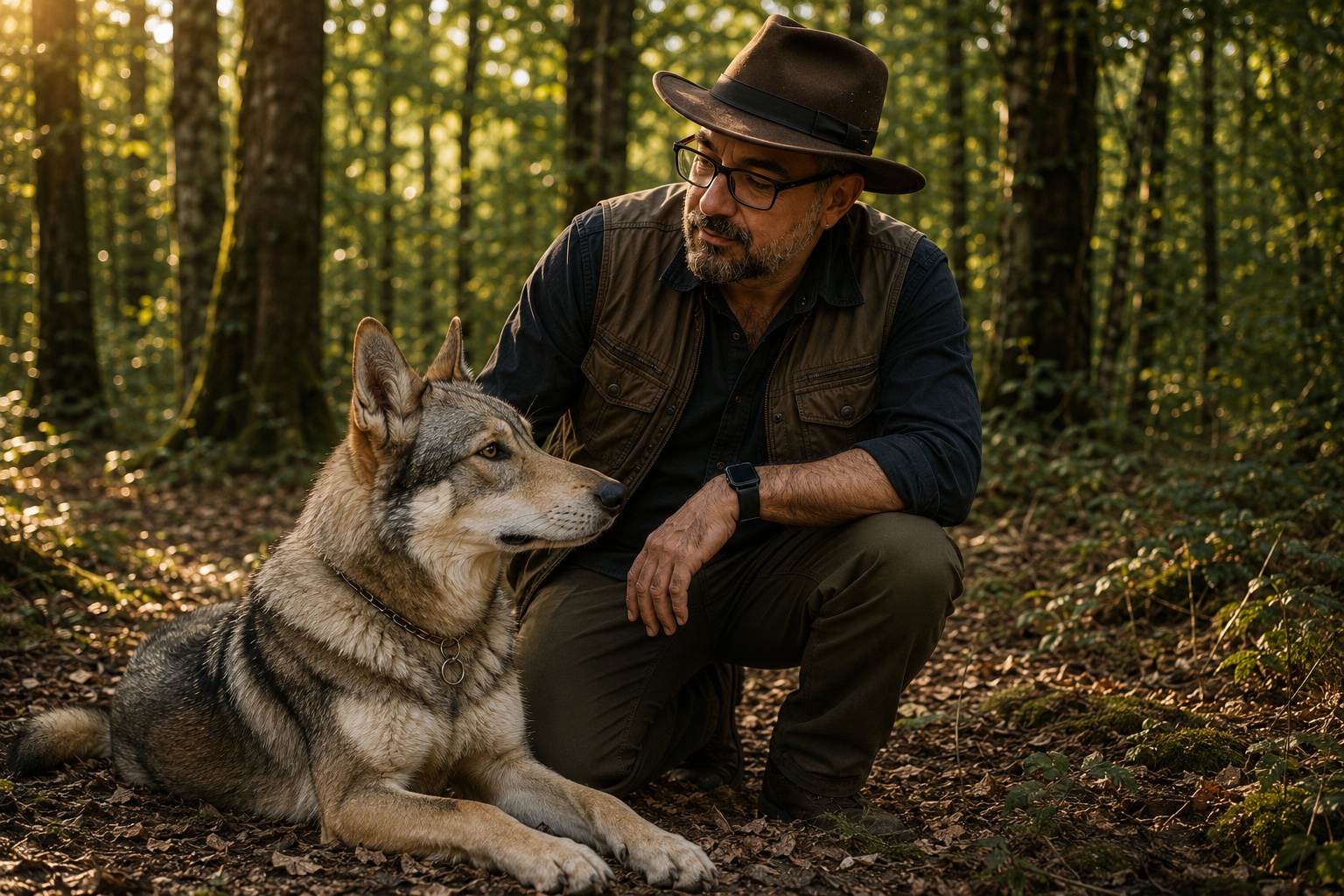 Steven with a Czechoslovakian Wolfdog