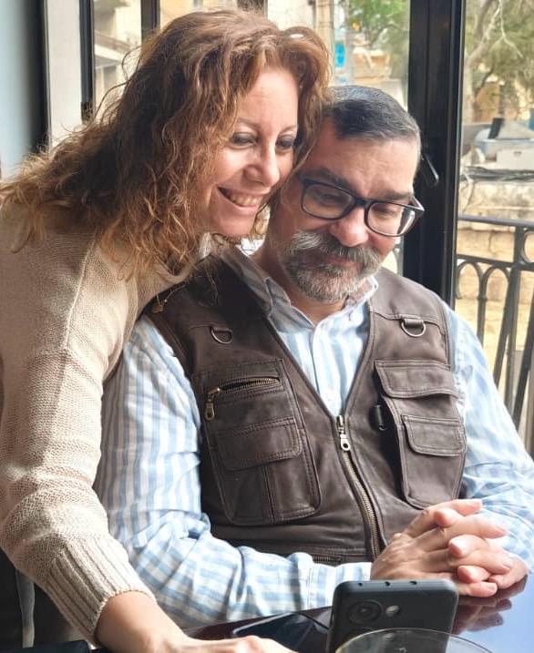Steven and Sara together, sharing a relaxed moment