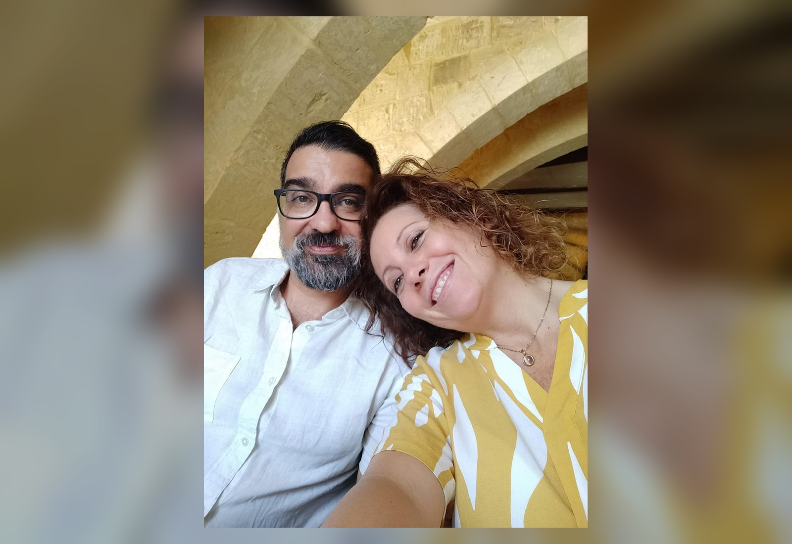 Steven and Sara together, sharing a relaxed moment